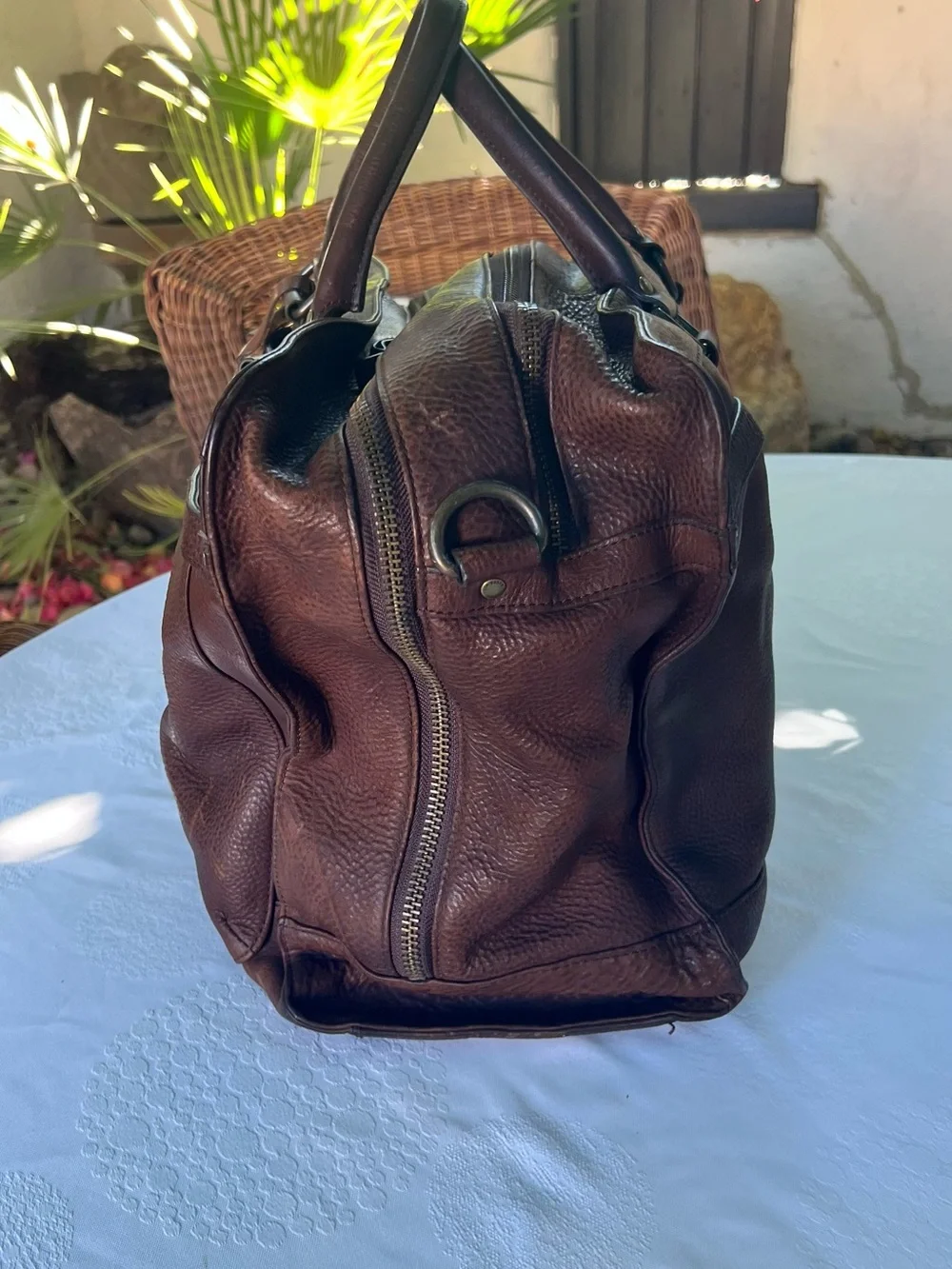 Vintage Ted Baker Dark Brown Leather Duffel Bag